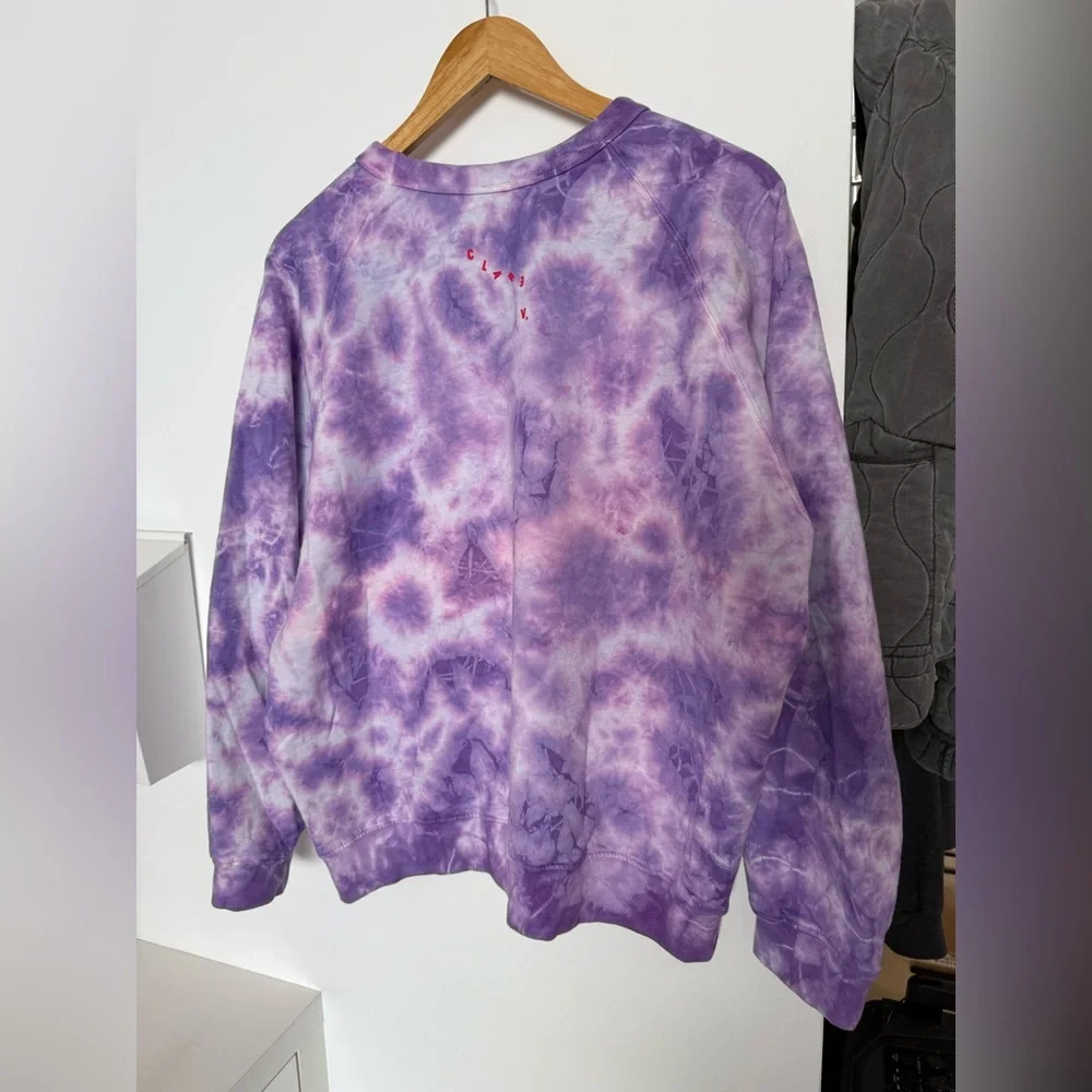 Brand New Claire V Poppy Tie Dye XL Crew Neck Sweater purple SO SOFT ๐ - Picture 6 of 13
